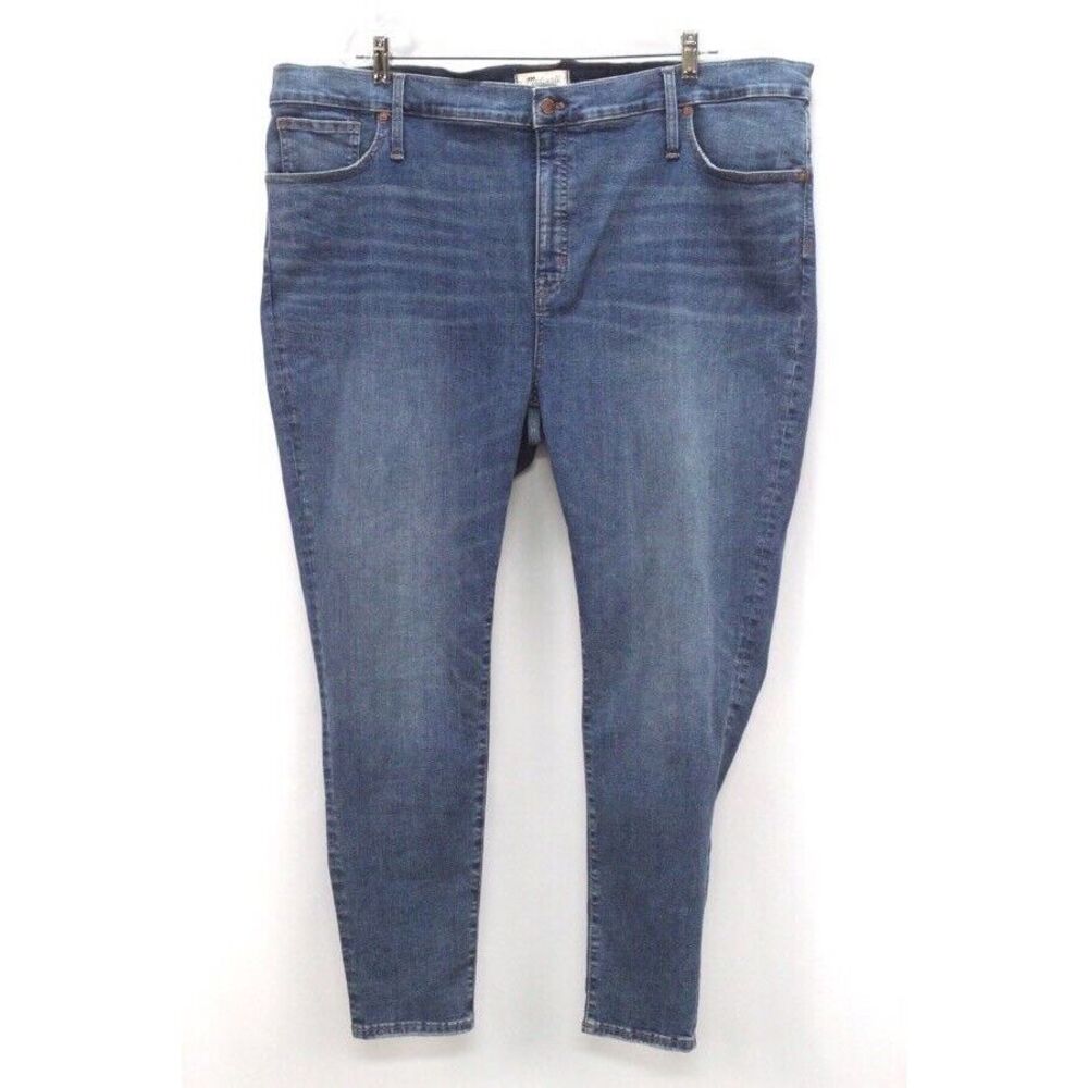 NEW medium wash MADEWELL 9" high rise mid skinny jeans AF683 stretch plus‎ 37